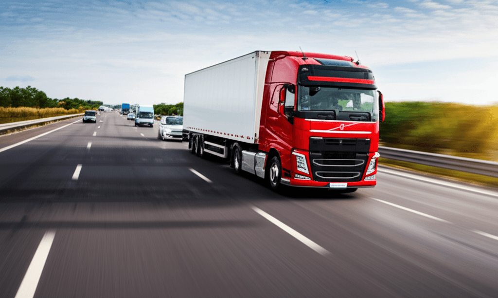 Delivery truck on highway